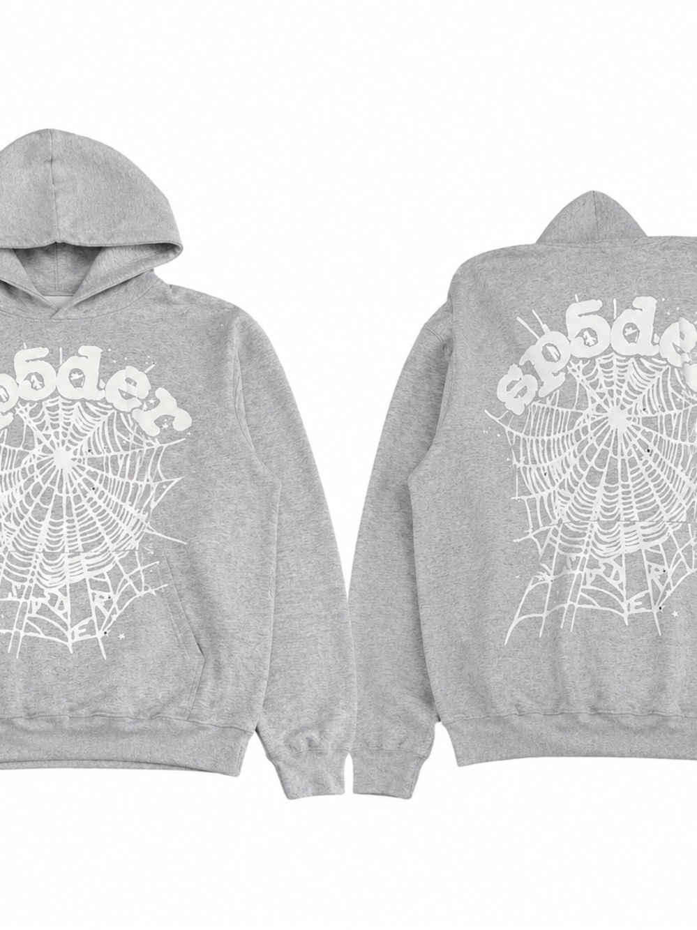 Men's Gray Spider Graphic Pullover Hoodie